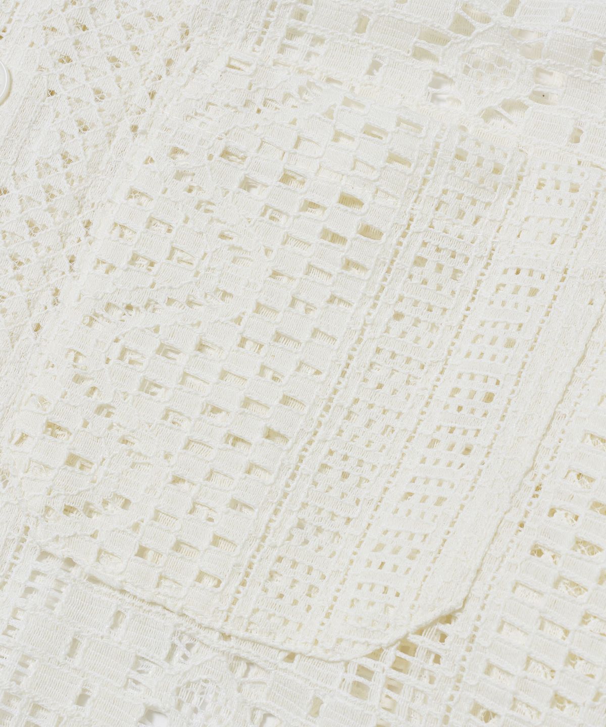 브라운브레스(BROWNBREATH) CROCHET OPEN COLLAR SHIRTS - IVORY