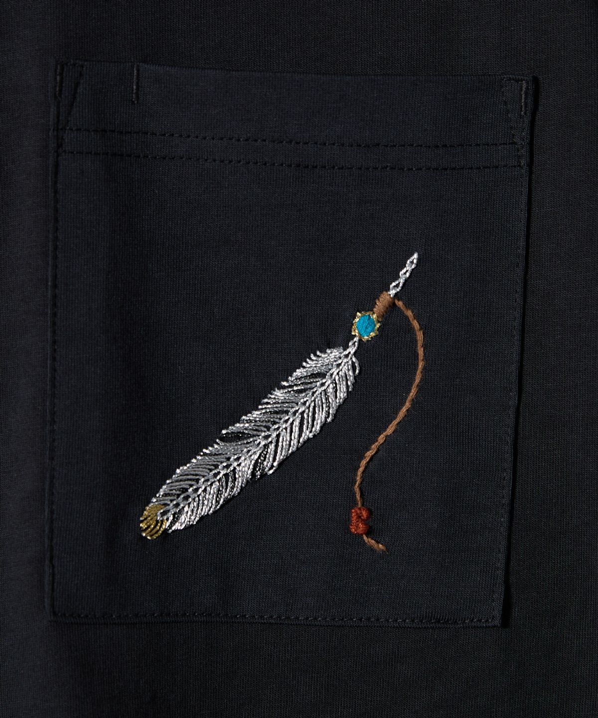 홀리선(HORLISUN) Lawrence Short Embroidery T-shirt Black