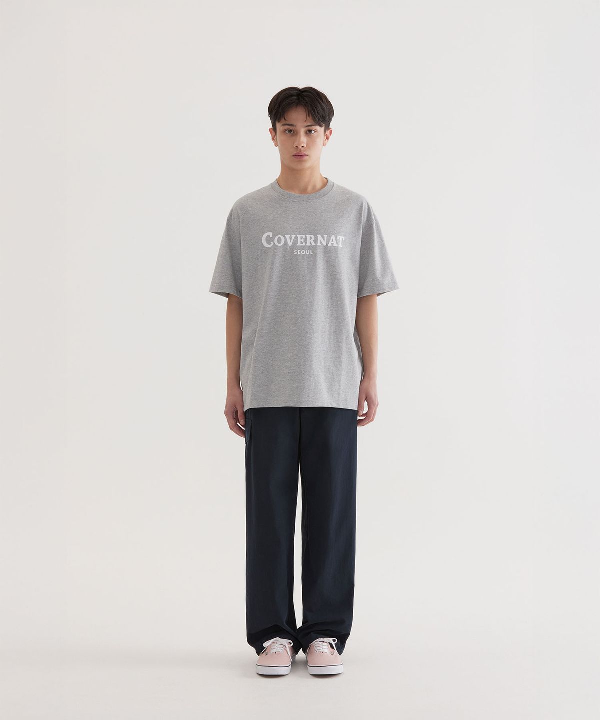 커버낫(COVERNAT) 서울 로고 티셔츠 Melange Gray