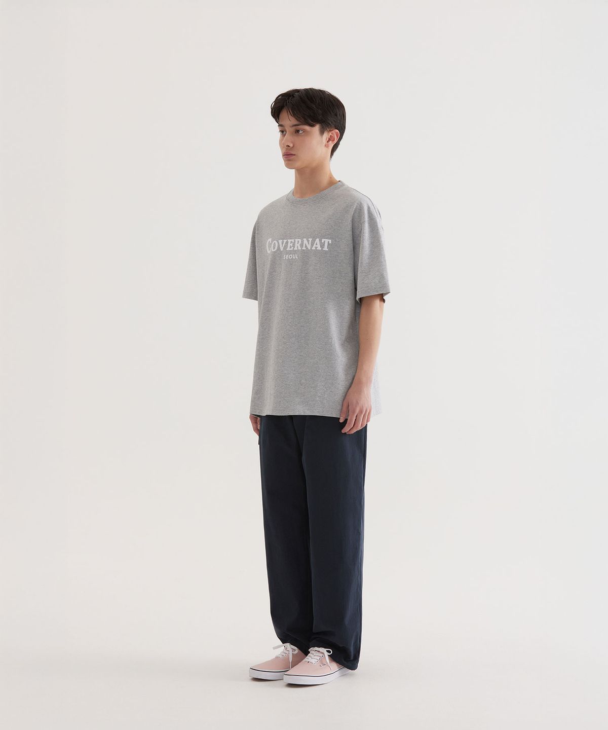 커버낫(COVERNAT) 서울 로고 티셔츠 Melange Gray