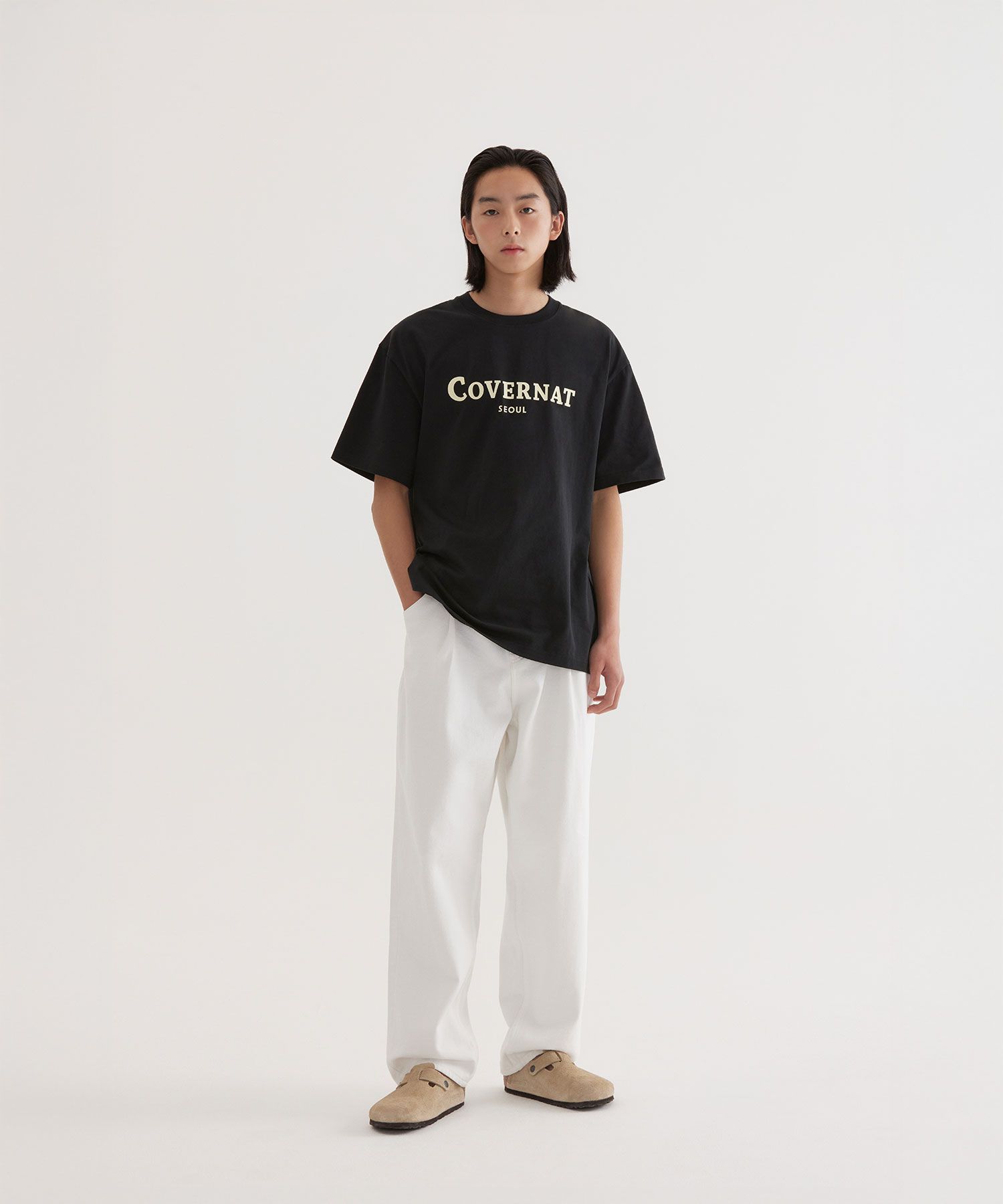 MUSINSA公式 | COVERNAT Seoul Logo T-Shirt Black