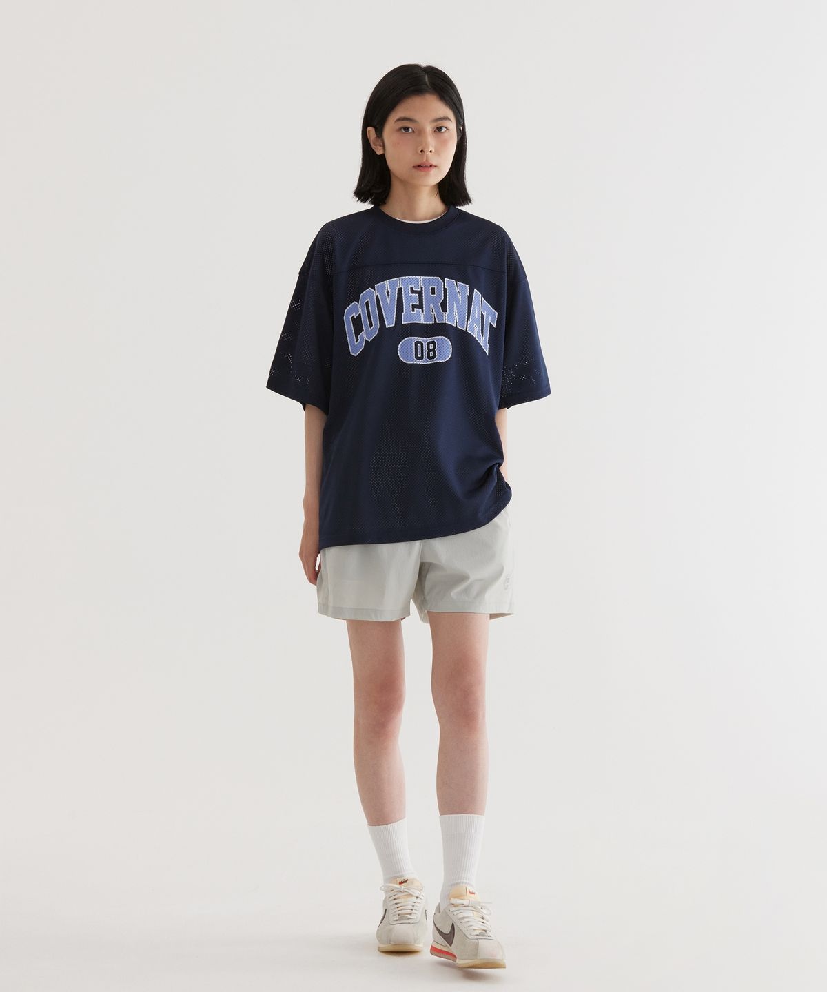 커버낫(COVERNAT) 아치 메쉬 티셔츠 Dark Navy