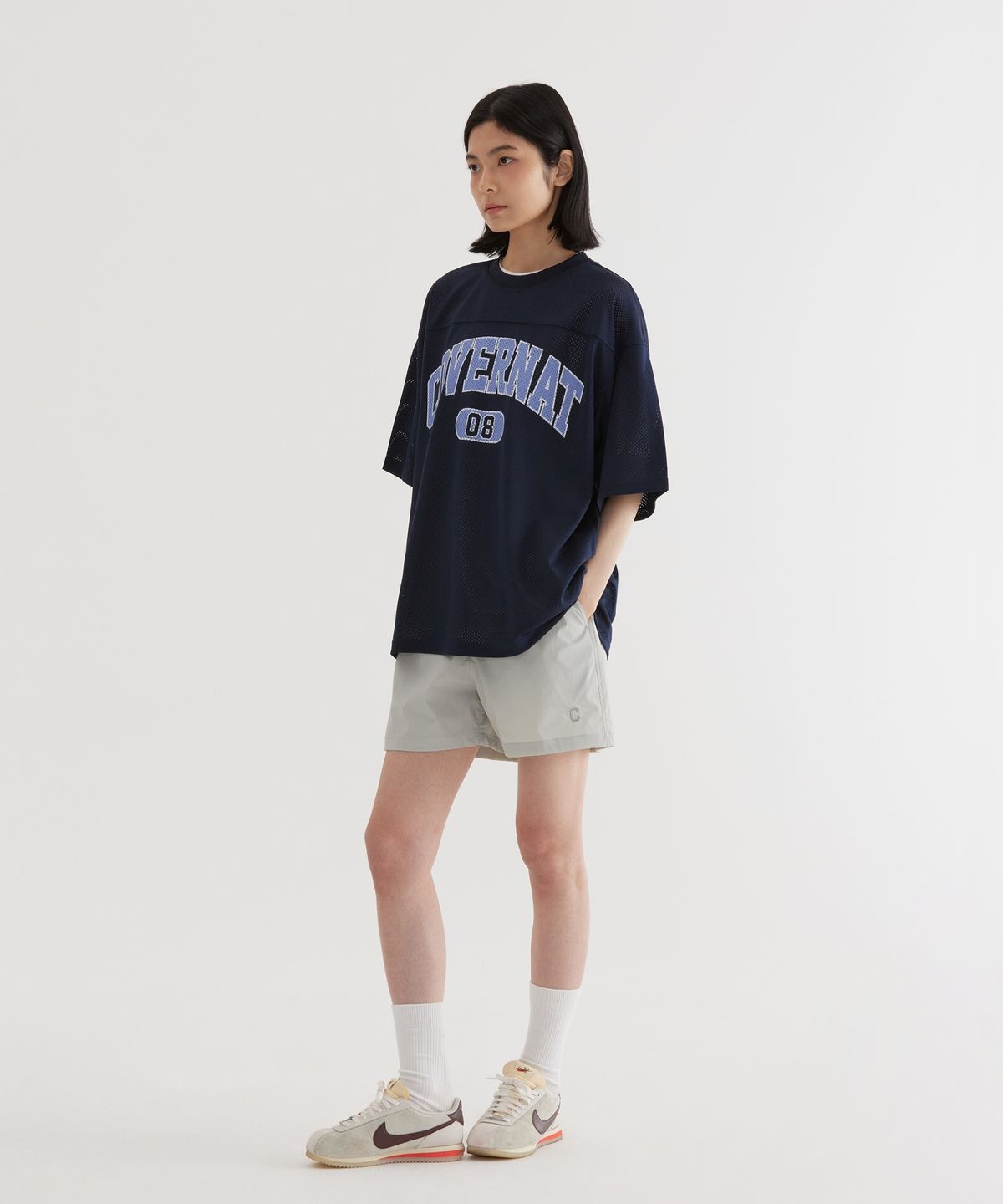 커버낫(COVERNAT) 아치 메쉬 티셔츠 Dark Navy