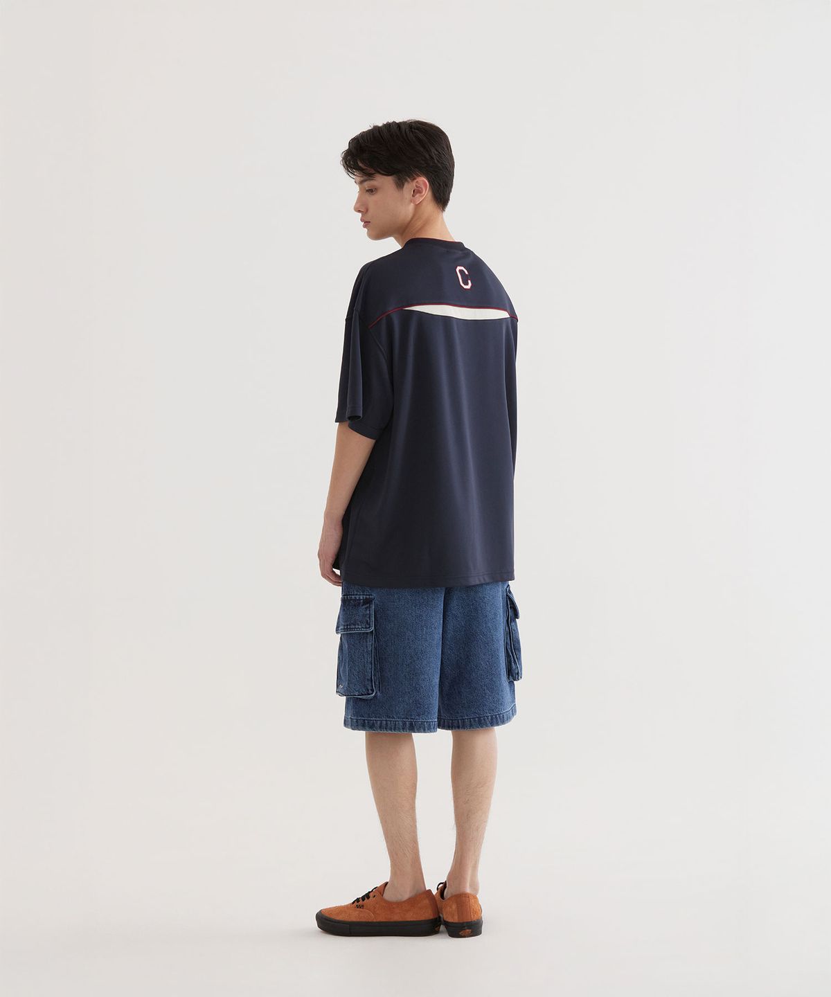 커버낫(COVERNAT) 블록코어 아치 티셔츠 Dark Navy