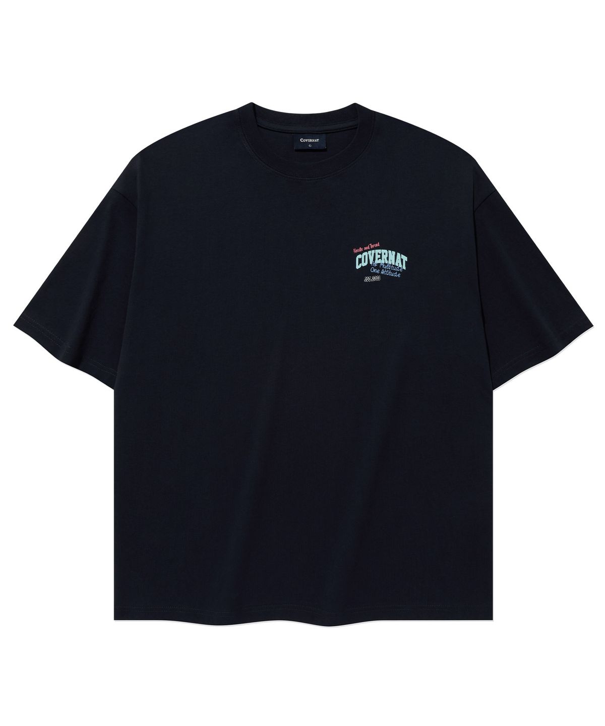 커버낫(COVERNAT) 멀티 타이포 그래픽 티셔츠 Dark Navy
