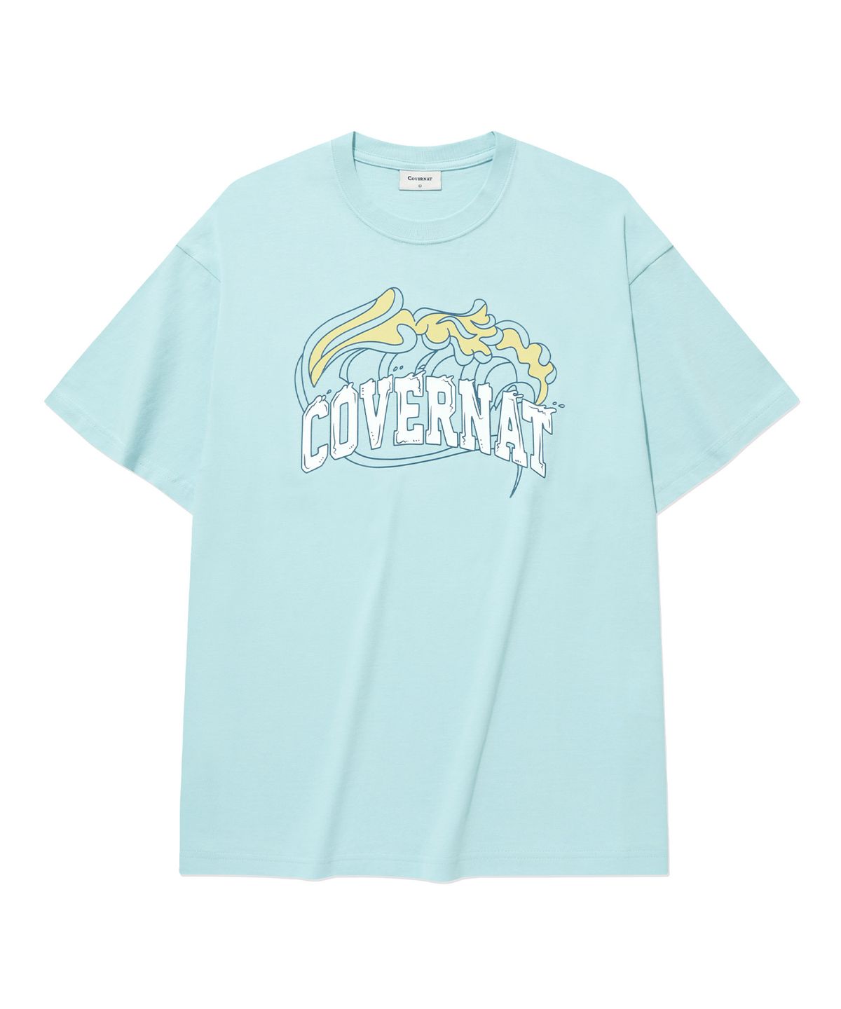 커버낫(COVERNAT) 웨이브 그래픽 티셔츠 Sky Blue