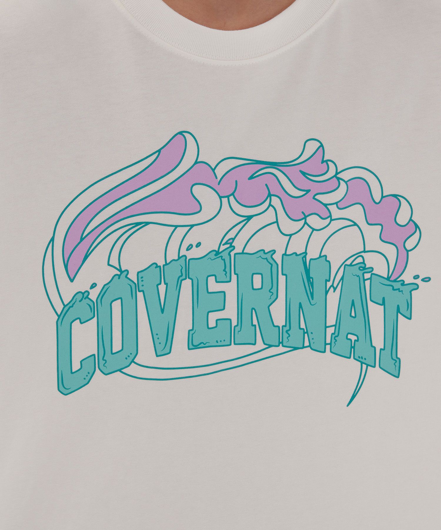 ★COVERNAT★ Wave Graphic T-Shirt White CO2502ST51WH MUSINSA | COVERNAT Wave Graphic T-Shirt White