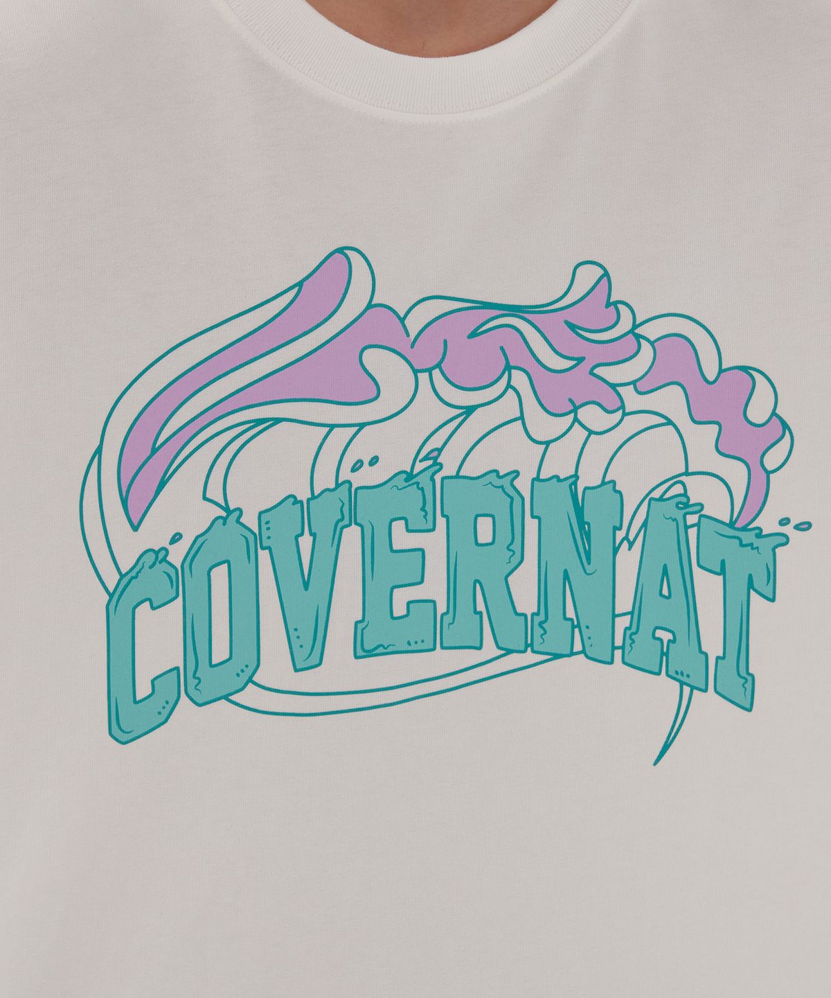 커버낫(COVERNAT) 웨이브 그래픽 티셔츠 White
