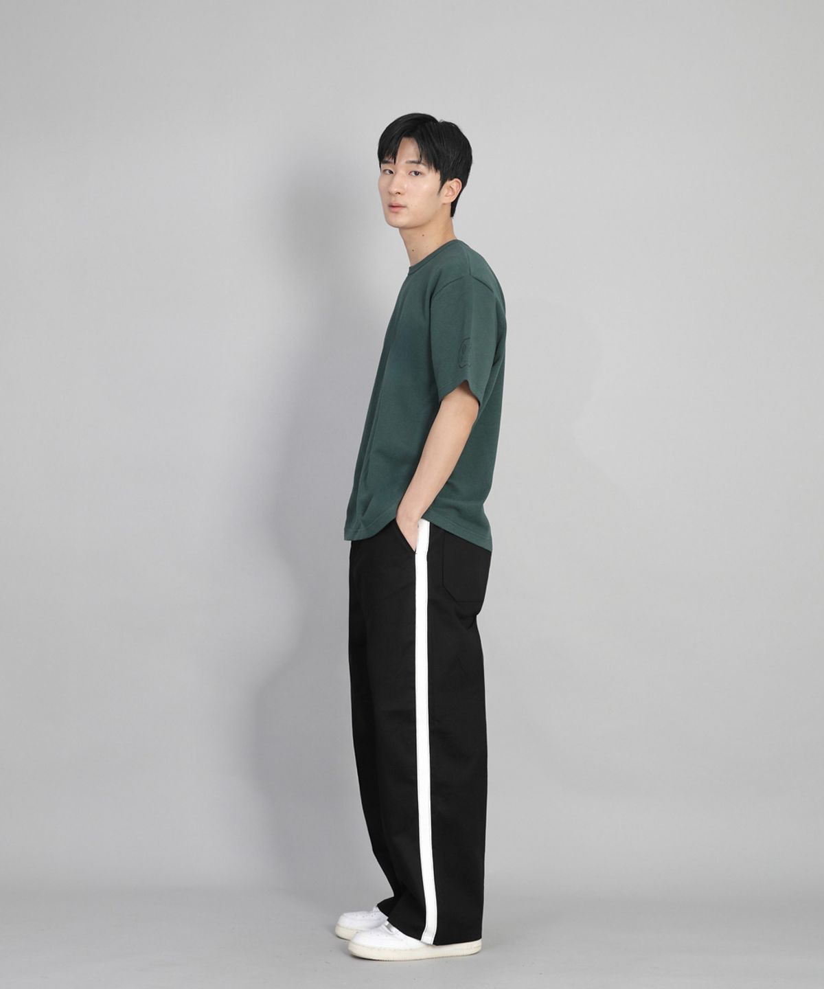 세인트크루(SAINTCREW) R넥 무지 반팔티 BRS-826 다크그린