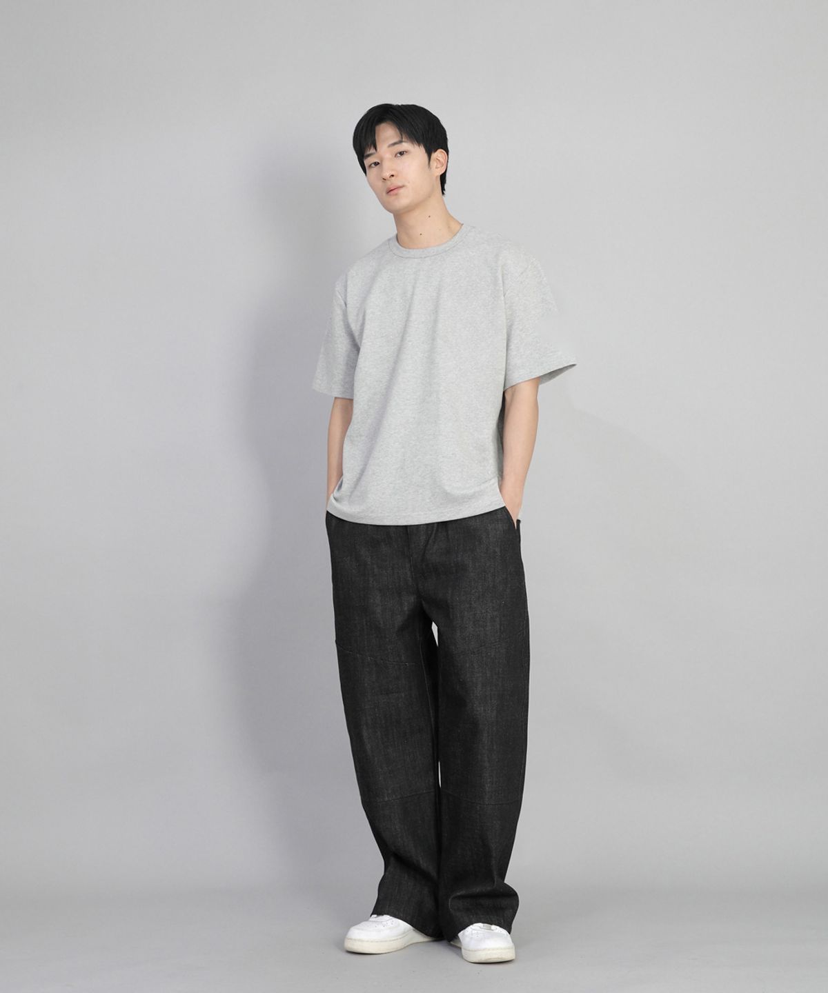 세인트크루(SAINTCREW) R넥 무지 반팔티 BRS-826 멜란지그레이