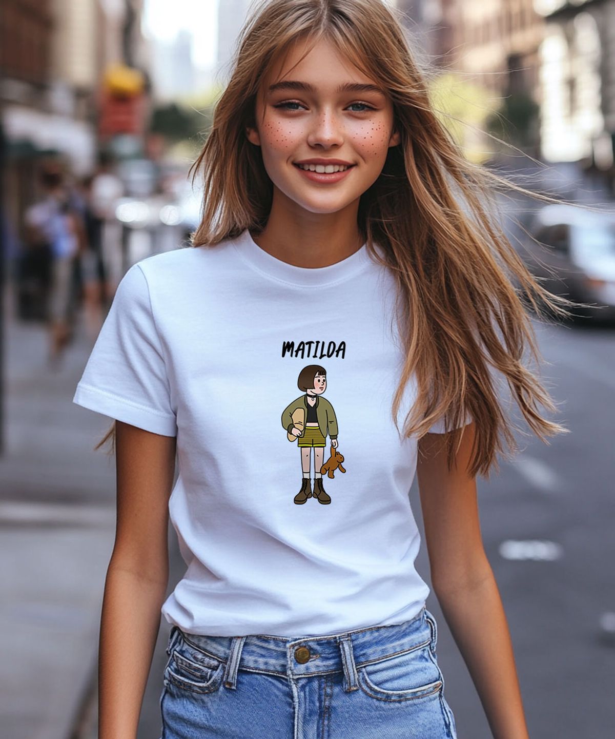 원헌드레드퍼센트 포 우먼(ONEHUNDREDPERCENT FOR WOMAN) OHPxMOAI 이노센트걸 우먼 베이직 반팔티