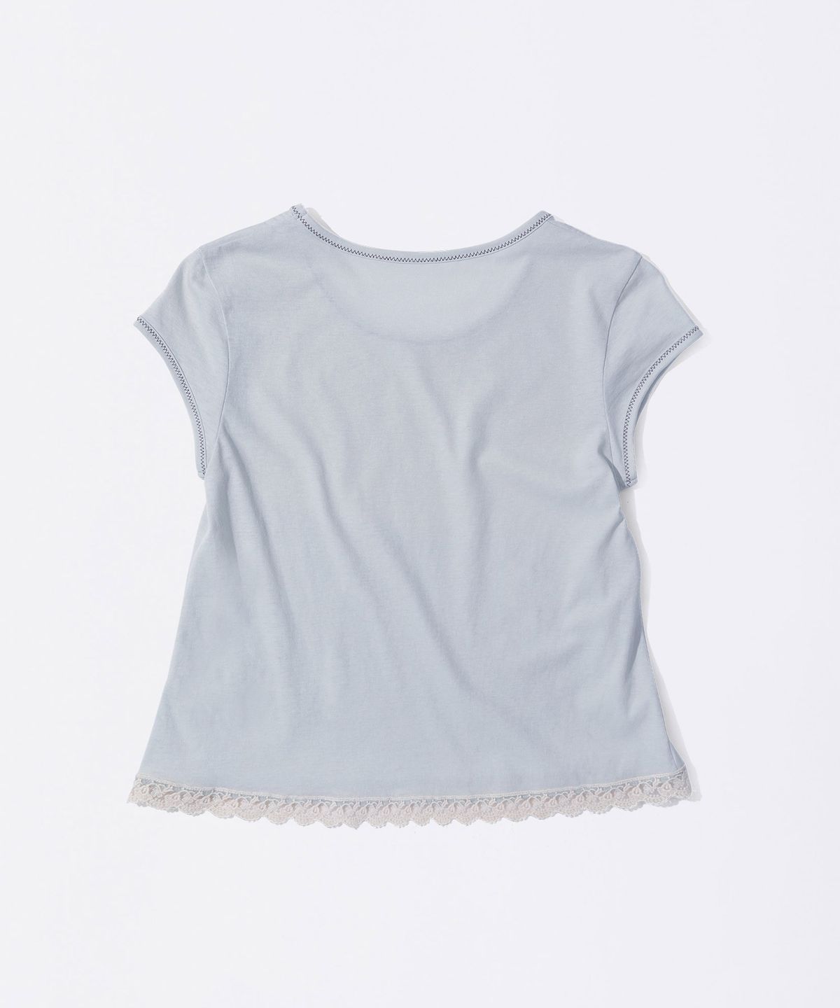 스컬프터(SCULPTOR) Lace Crop Baby Tee Mystic Blue