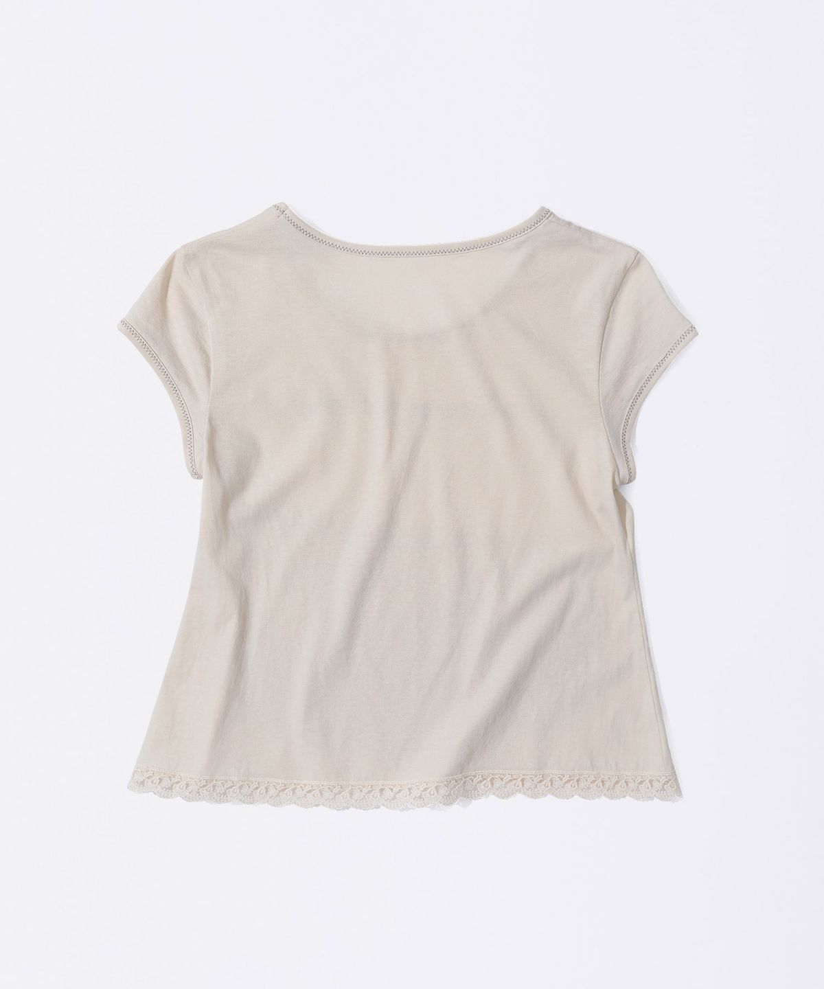 스컬프터(SCULPTOR) Lace Crop Baby Tee Nude Pink