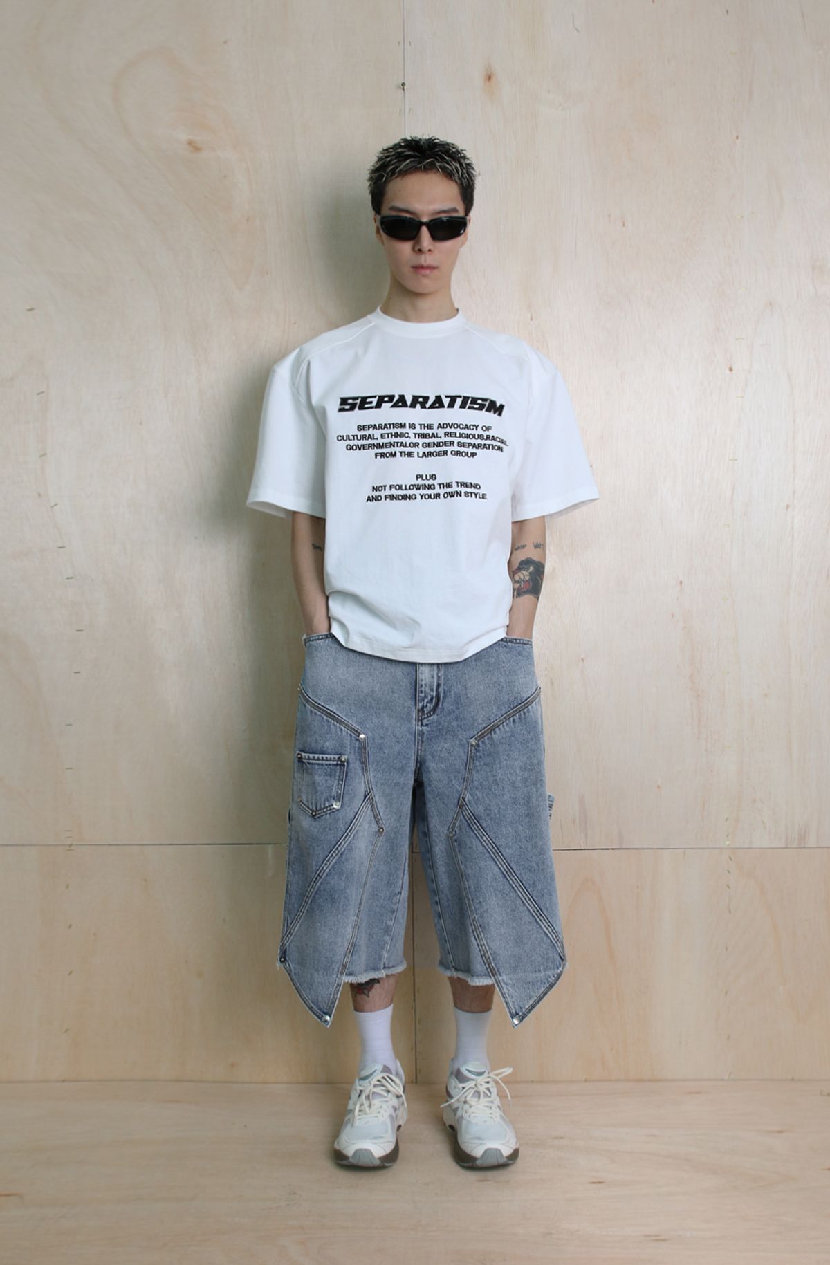 포스센스티브(FORCESENSITIVE) FORCE WASHING DOUBLE KNEE BERMUDA PANTS BL