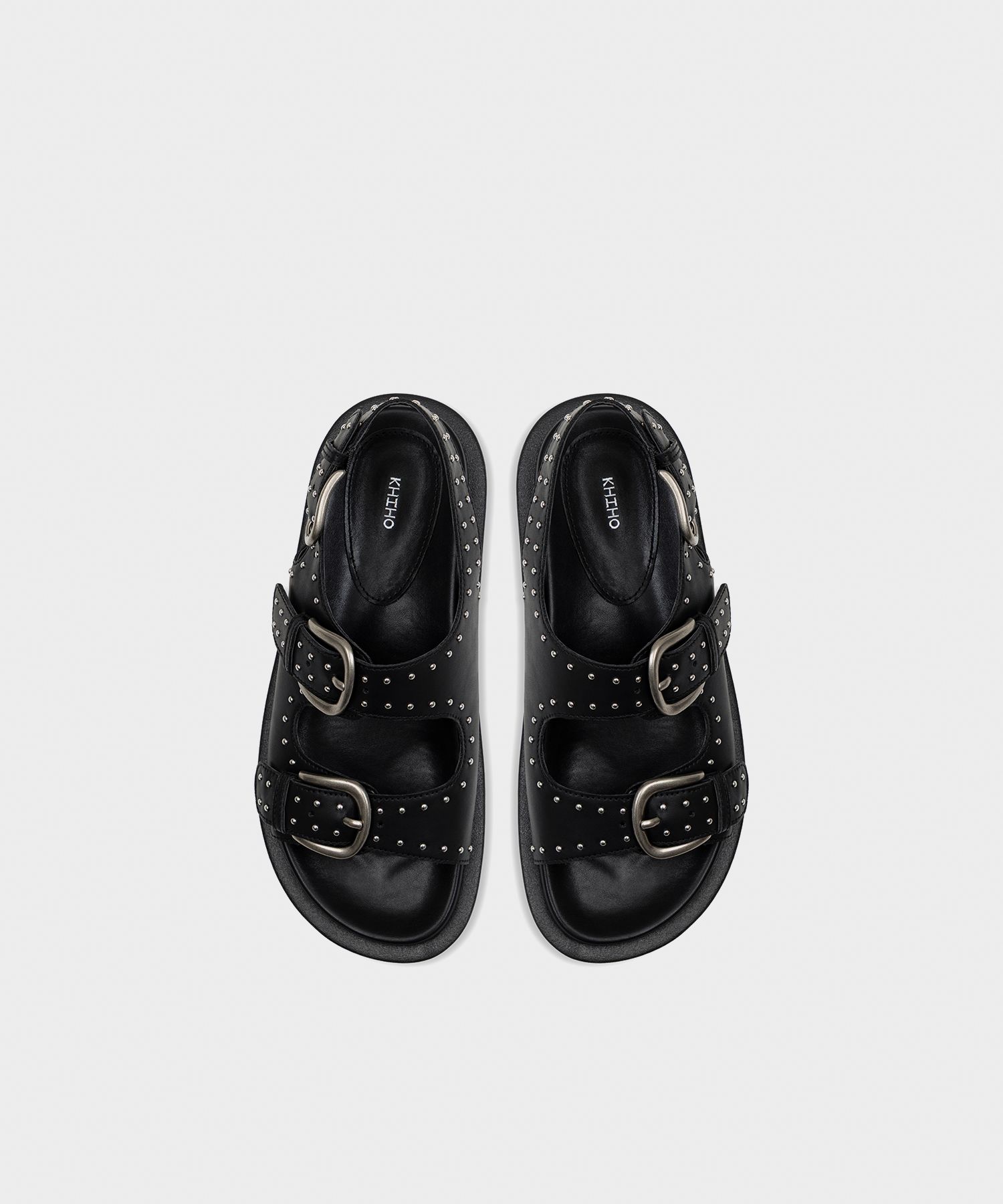 MUSINSA | KHIHO Trinity Buckle Sandals Black