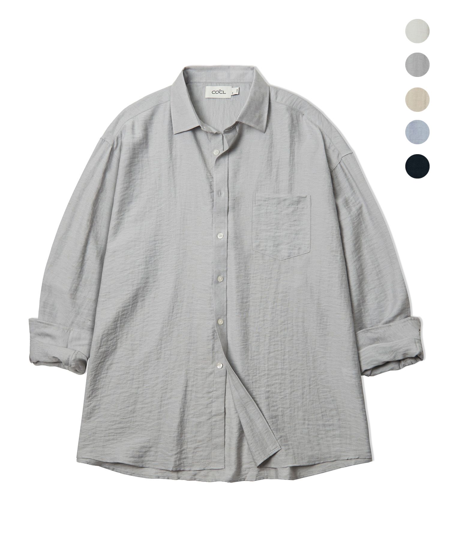 ★MUSINSA STANDARD★ Relaxed soft poplin shirt warm ash grey MUSINSA | MUSINSA STANDARD Relaxed Washed Poplin Short