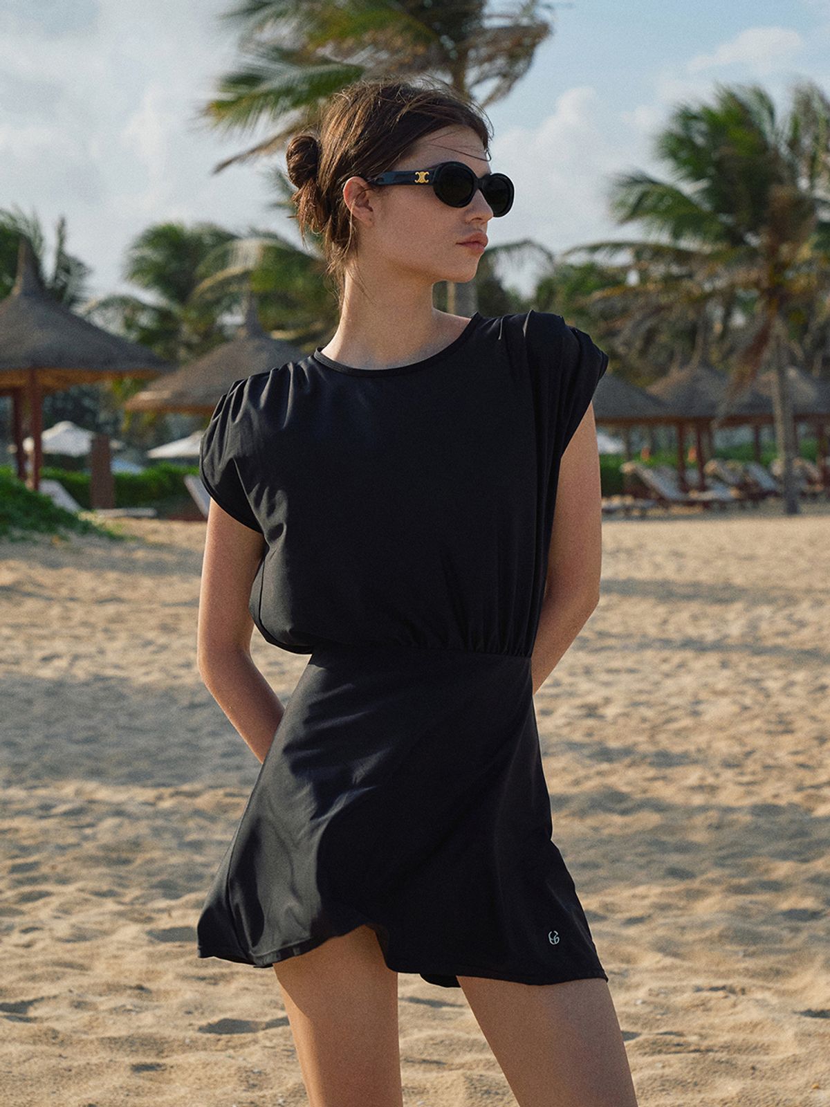 라메레이(LAMEREI) Shirring Colorblock SwimSuit[LMBBSW102]-4color