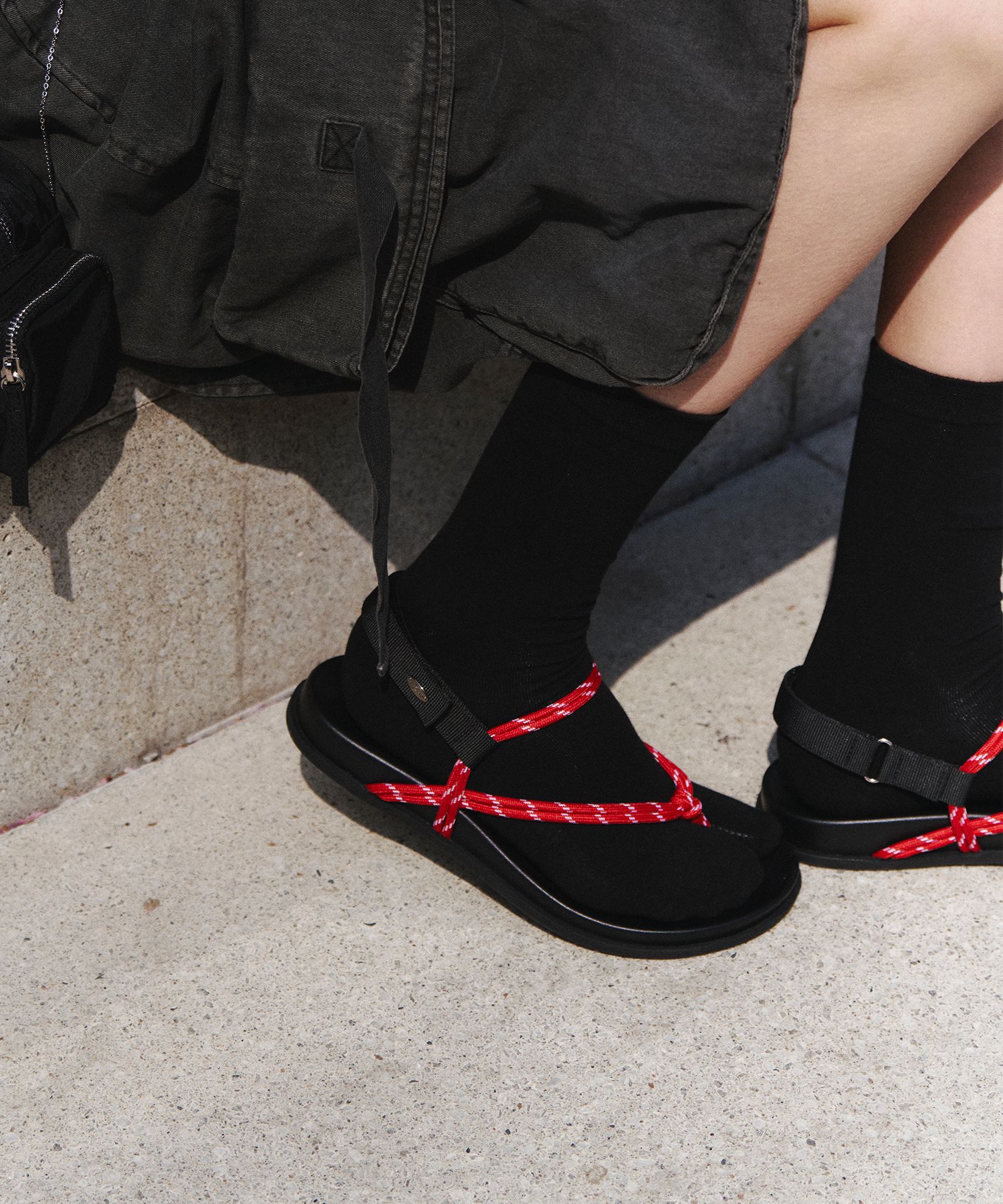 MUSINSA | KHIHO Easy Rope Sandals Red