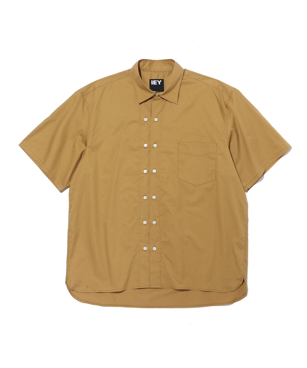 이에이(IEY) DOUBLE BUTTON SHORT SLEEVE SHIRTS Brown