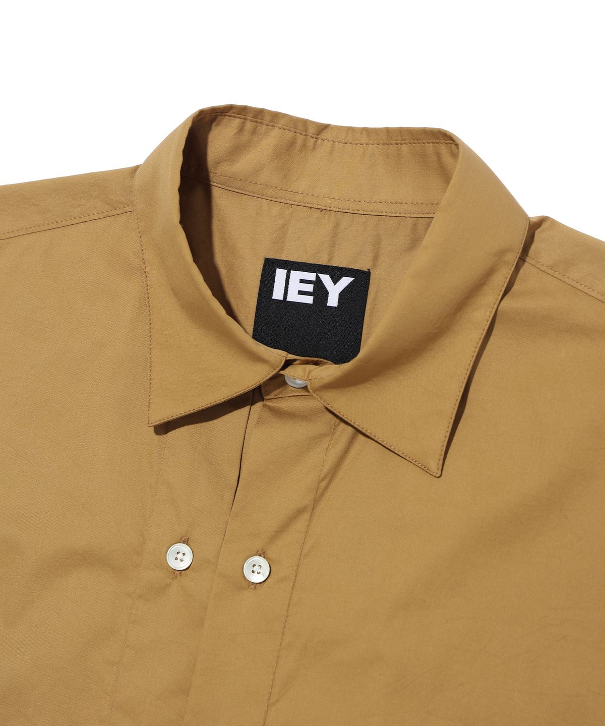이에이(IEY) DOUBLE BUTTON SHORT SLEEVE SHIRTS Brown