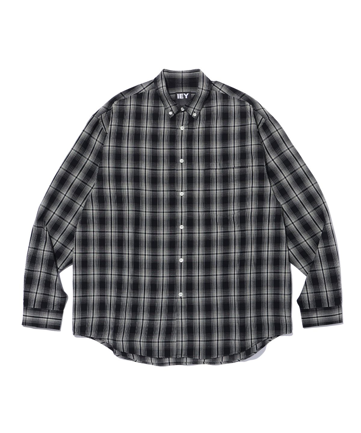 이에이(IEY) CROSS SEERSUCKER CHECK SHIRTS Black
