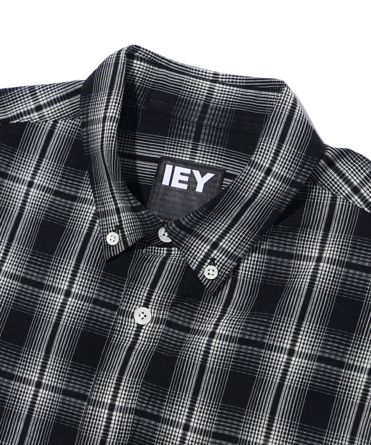 이에이(IEY) CROSS SEERSUCKER CHECK SHIRTS Black