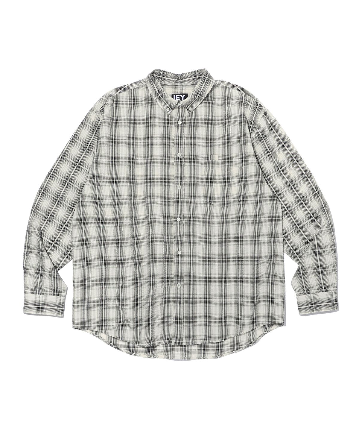 이에이(IEY) CROSS SEERSUCKER CHECK SHIRTS White