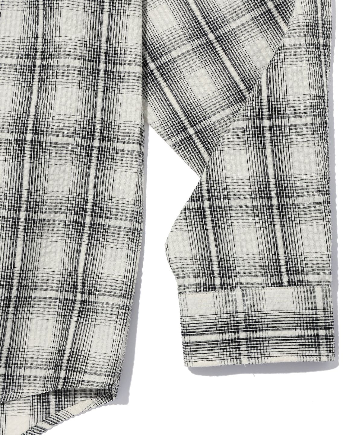 이에이(IEY) CROSS SEERSUCKER CHECK SHIRTS White