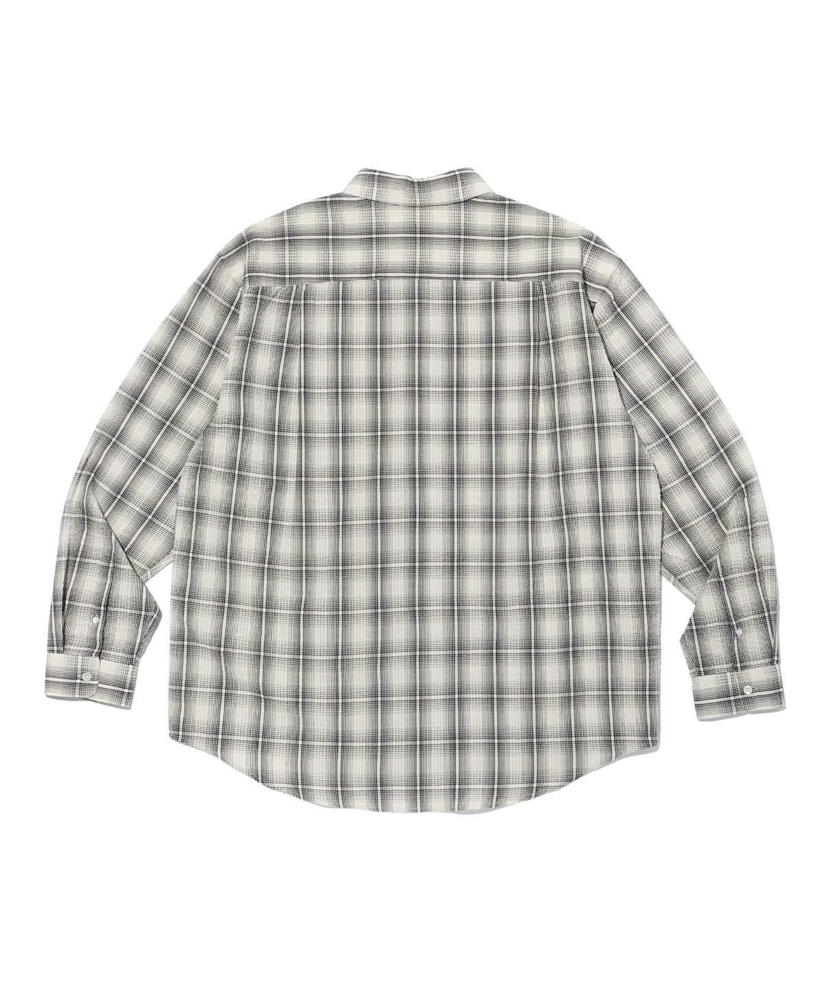 이에이(IEY) CROSS SEERSUCKER CHECK SHIRTS White