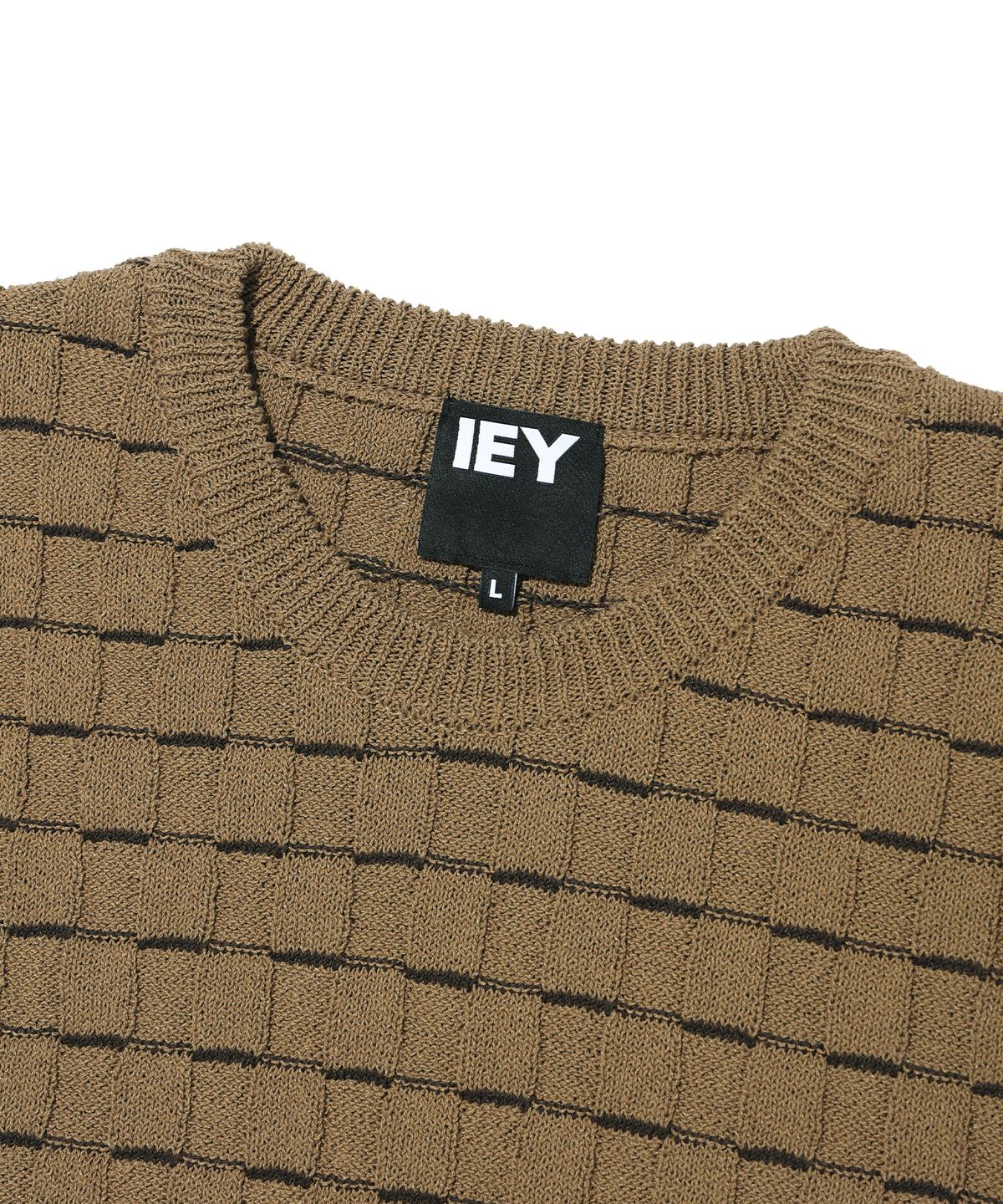 이에이(IEY) WAFFLE SHORT SLEEVE KNIT Beige