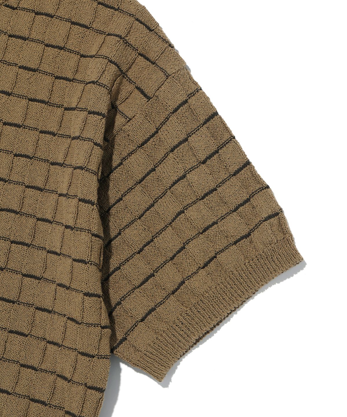 이에이(IEY) WAFFLE SHORT SLEEVE KNIT Beige