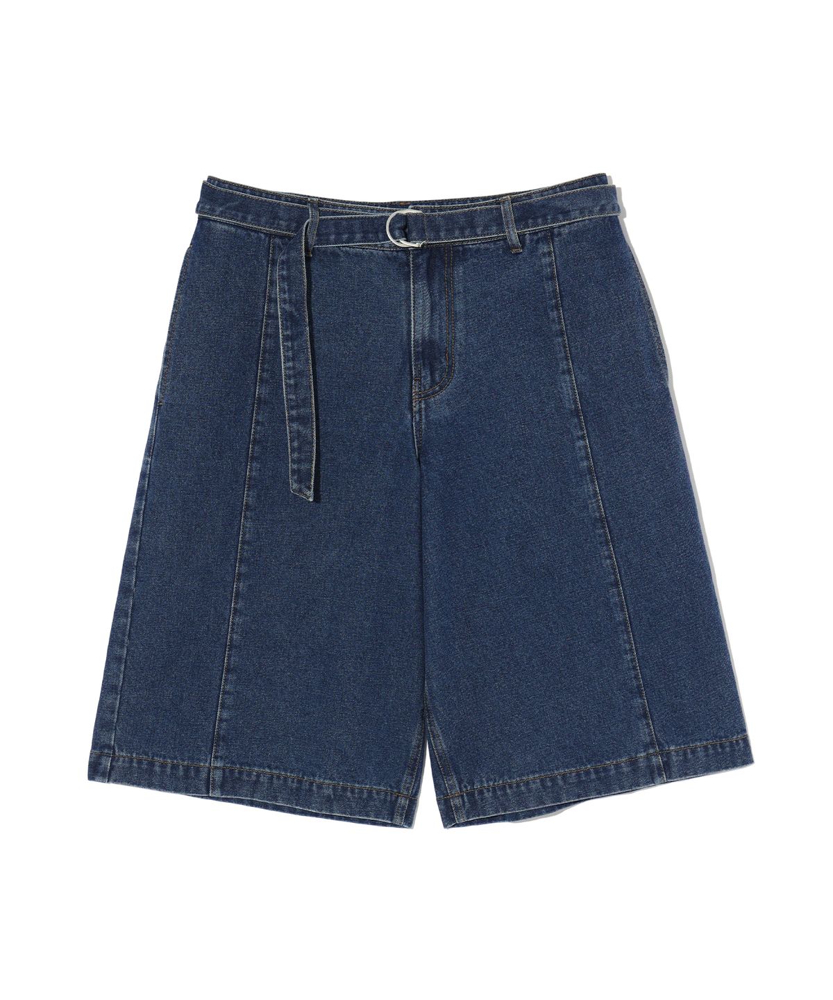 이에이(IEY) BELTED DENIM BERMUDA Indigo
