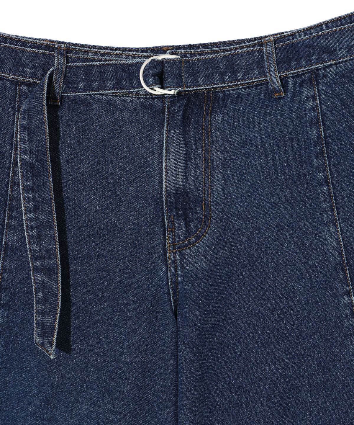 이에이(IEY) BELTED DENIM BERMUDA Indigo