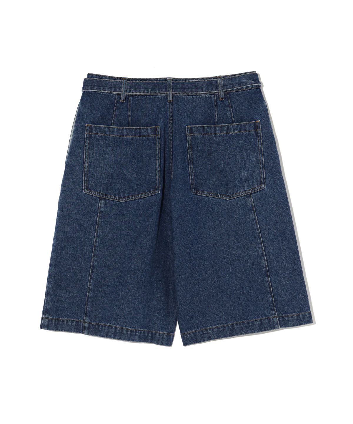 이에이(IEY) BELTED DENIM BERMUDA Indigo