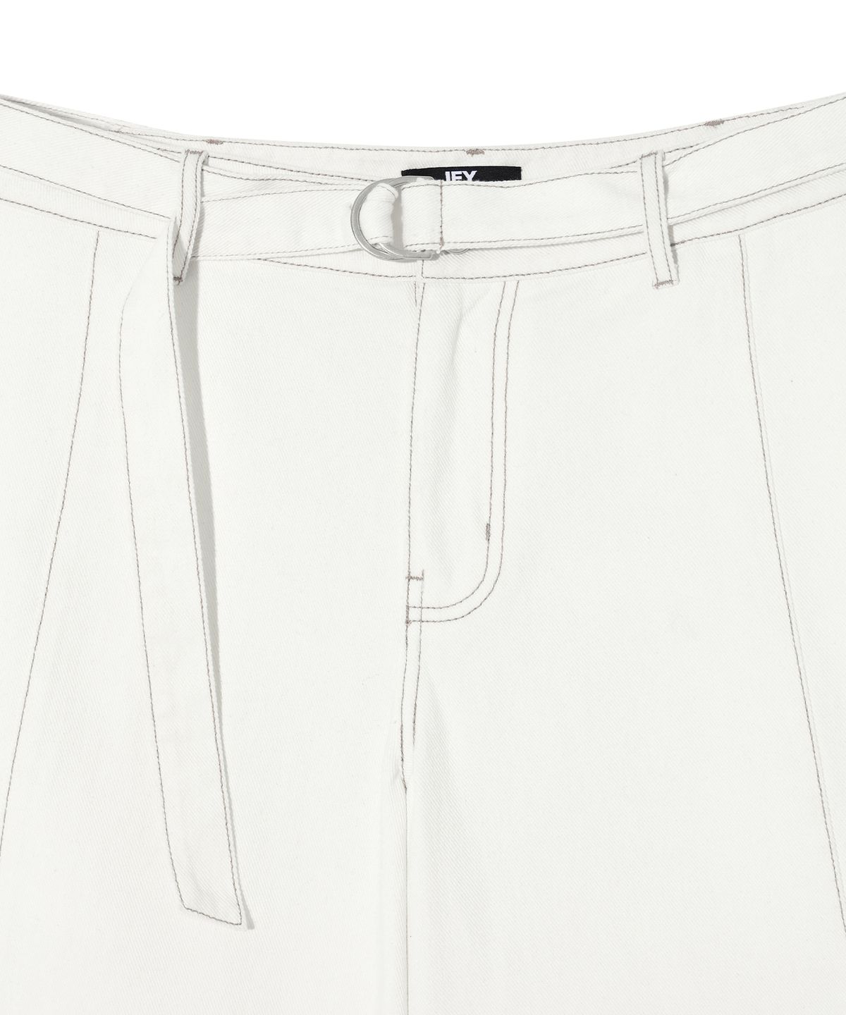 이에이(IEY) BELTED DENIM BERMUDA Off White