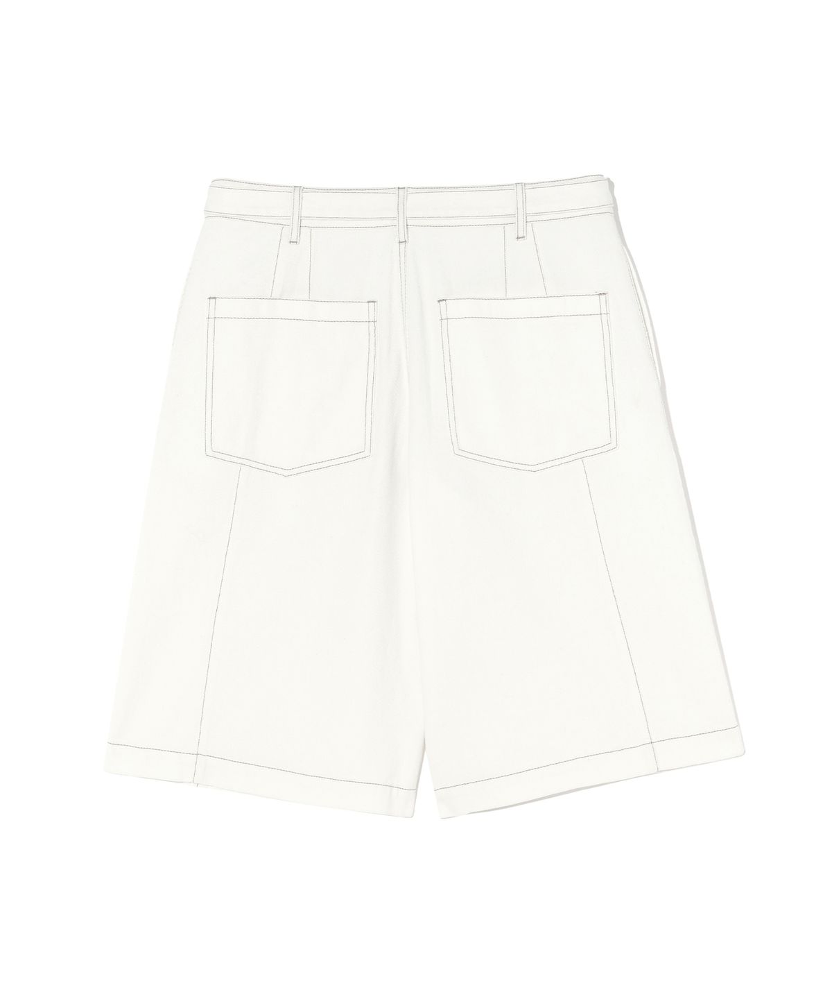 이에이(IEY) BELTED DENIM BERMUDA Off White