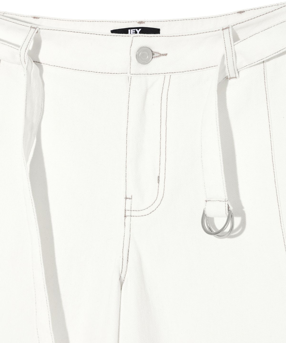 이에이(IEY) BELTED DENIM BERMUDA Off White