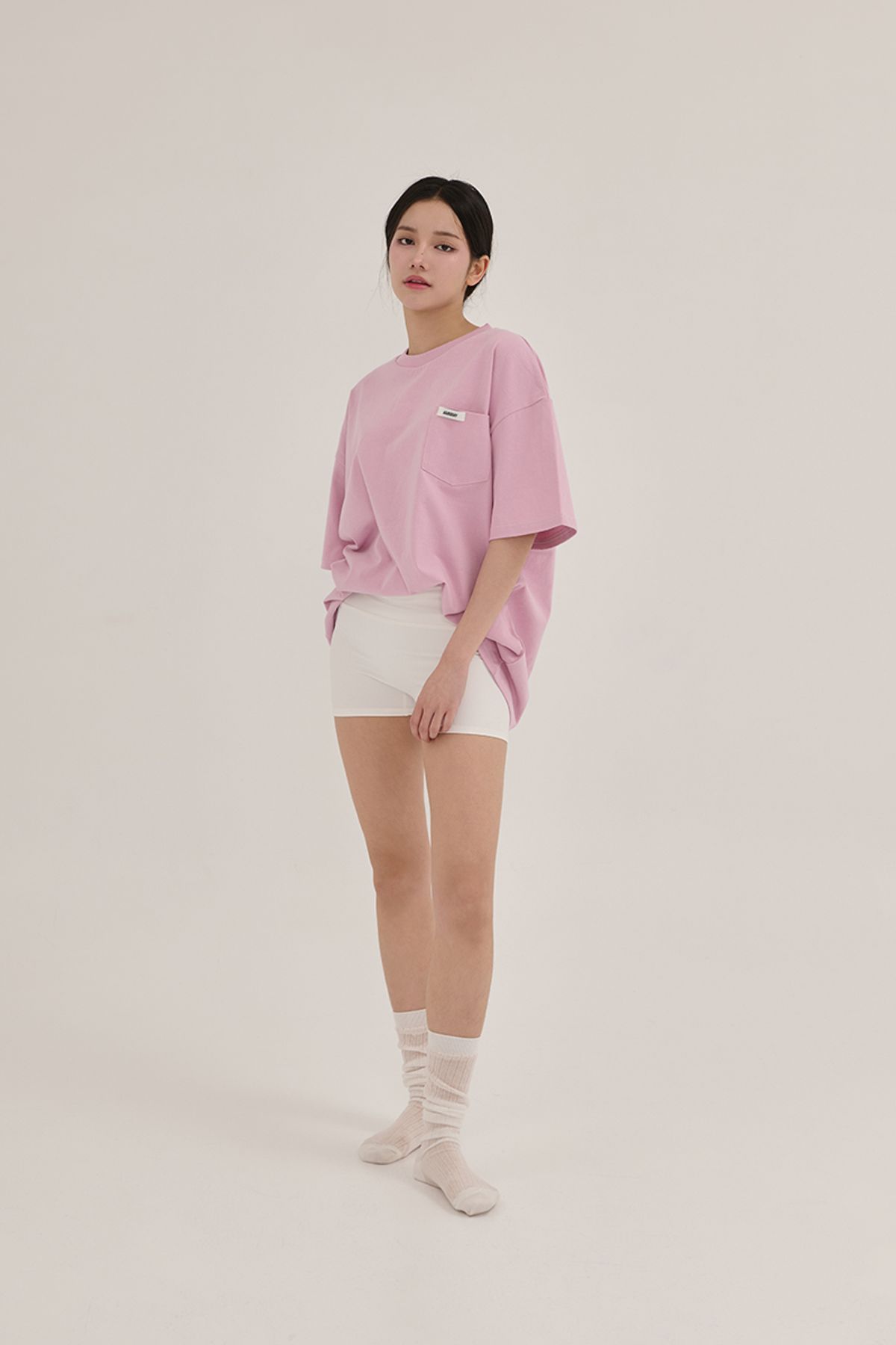 어굿데이(AGOODDAY) WASHING POCKET TSHIRT (PINK)