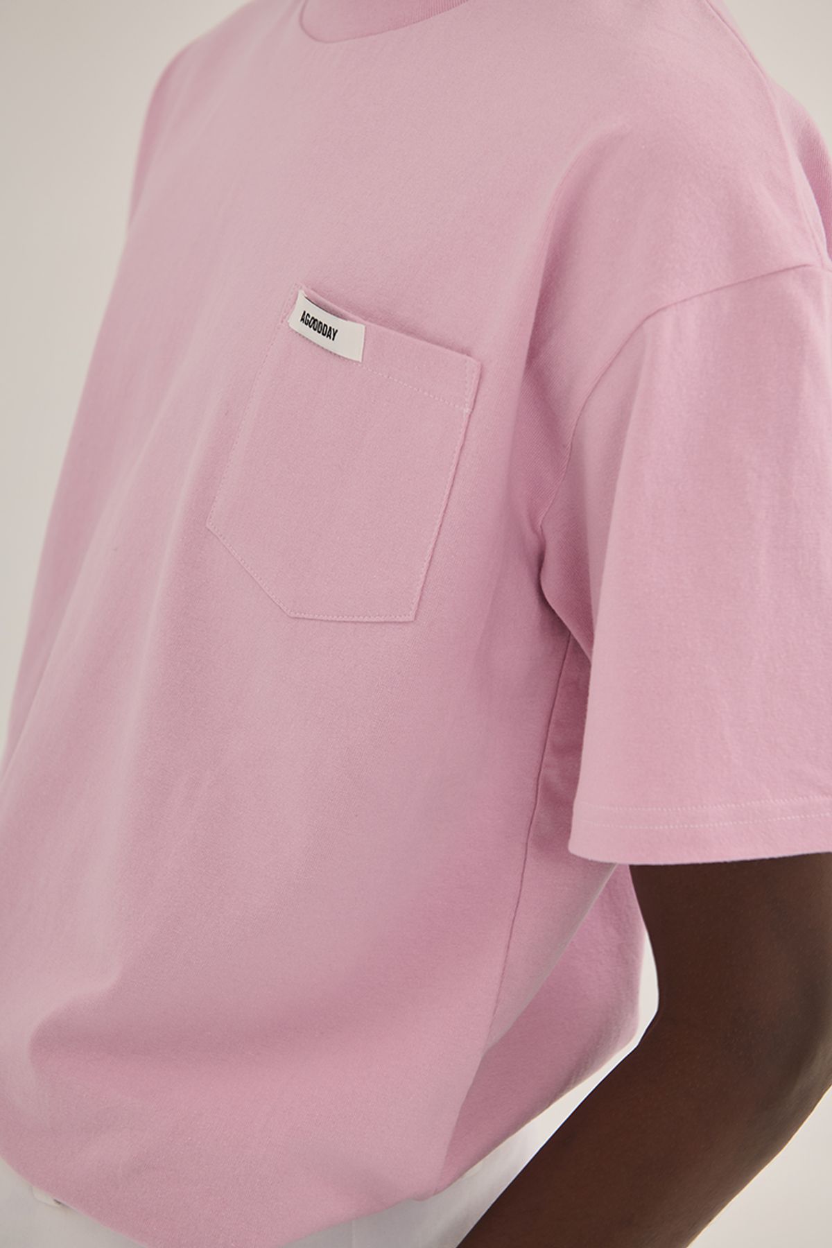 어굿데이(AGOODDAY) WASHING POCKET TSHIRT (PINK)