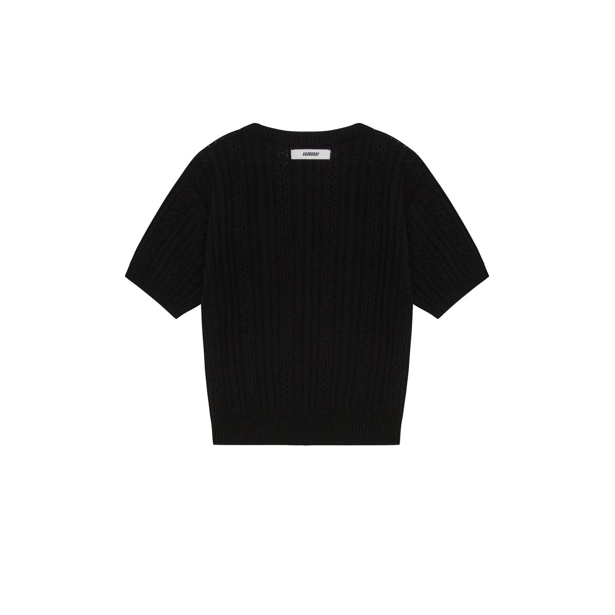 어굿데이(AGOODDAY) LINNEN BOUCLE ROUND KNIT (BLACK)