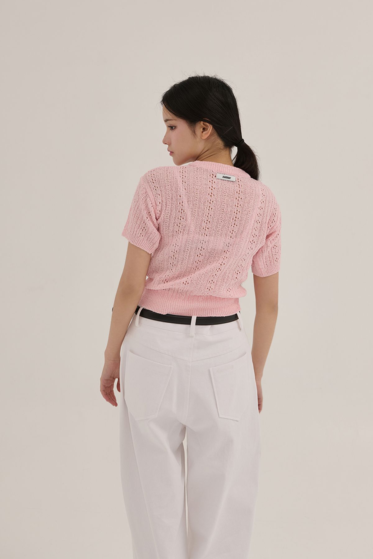 어굿데이(AGOODDAY) LINNEN BOUCLE ROUND KNIT (PINK)