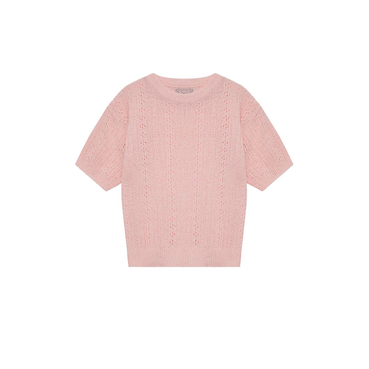 어굿데이(AGOODDAY) LINNEN BOUCLE ROUND KNIT (PINK)