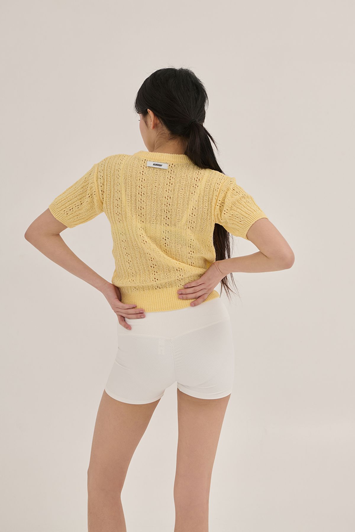 어굿데이(AGOODDAY) LINNEN BOUCLE ROUND KNIT (YELLOW)