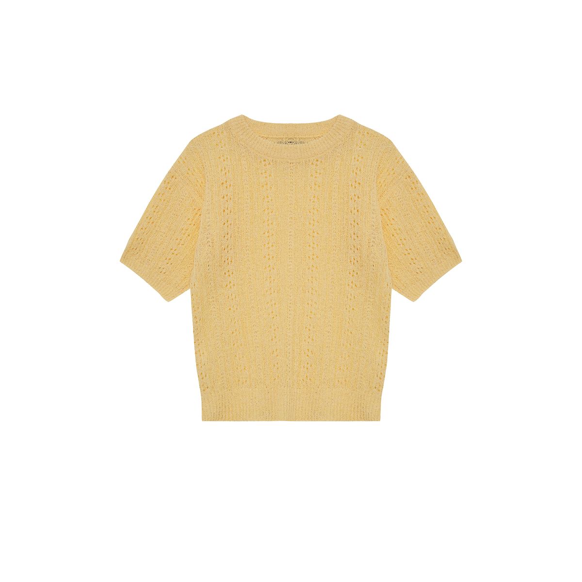 어굿데이(AGOODDAY) LINNEN BOUCLE ROUND KNIT (YELLOW)