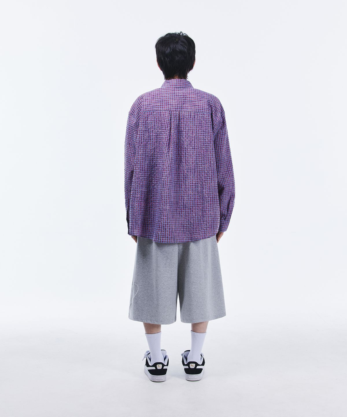 스켈리웩(SCALLYWAG) 사이드 빅 로고 버뮤다 스웨트 쇼츠[그레이]