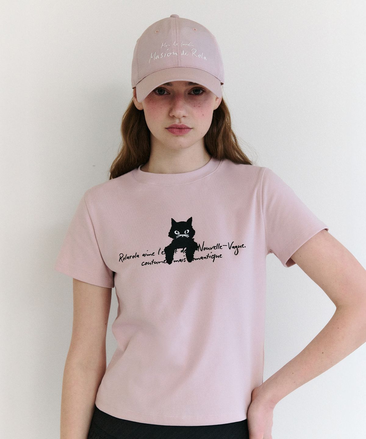 로라로라(ROLAROLA) ROLA CAT FRIENDS T-SHIRT PINK