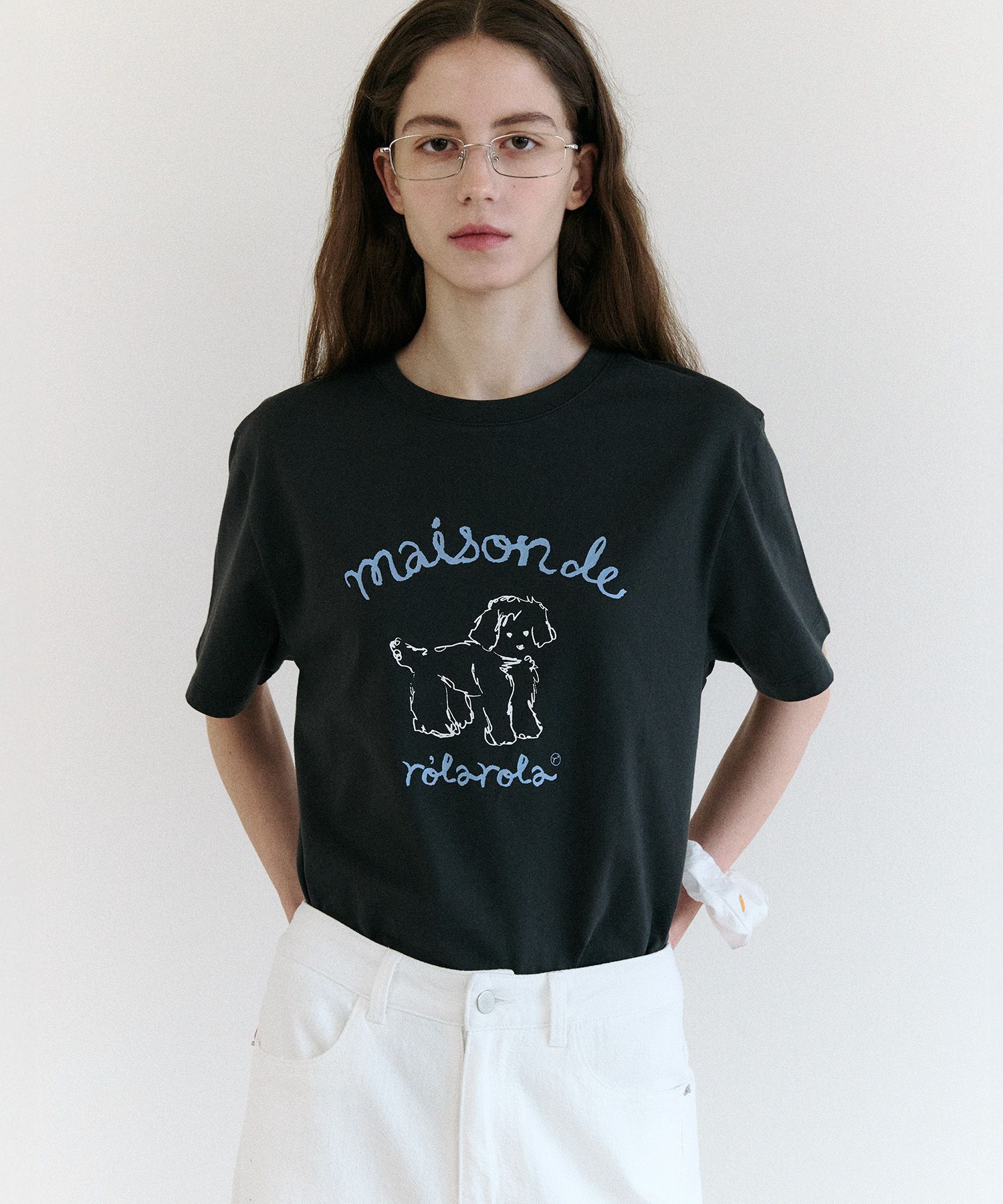 MUSINSA | ROLAROLA MAISON ROLA PUPPY FRIENDS T-SHIRT CHARCOAL