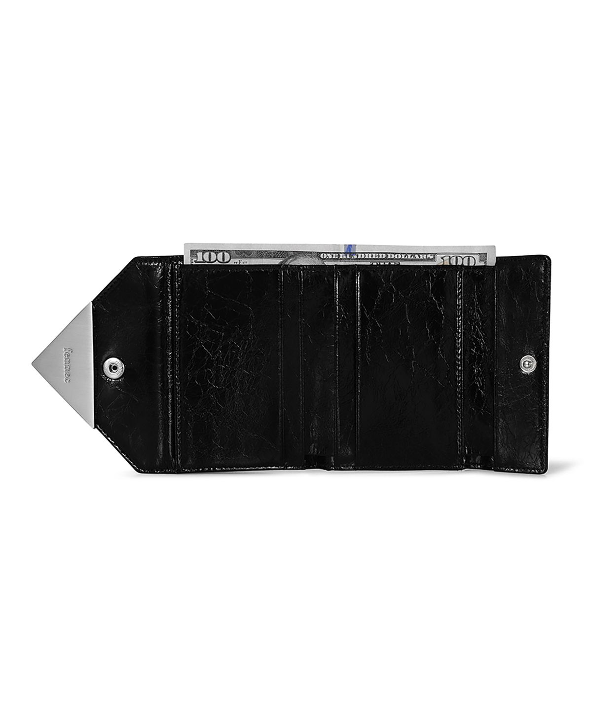 페넥(FENNEC) CRINKLE TRIANGLE DOCO WALLET - BLACK