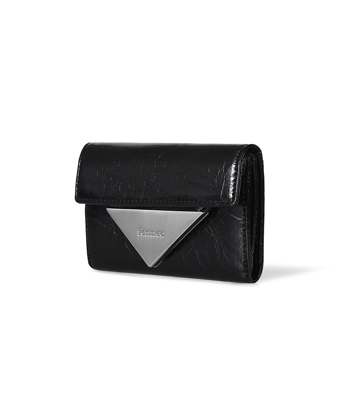 페넥(FENNEC) CRINKLE TRIANGLE DOCO WALLET - BLACK