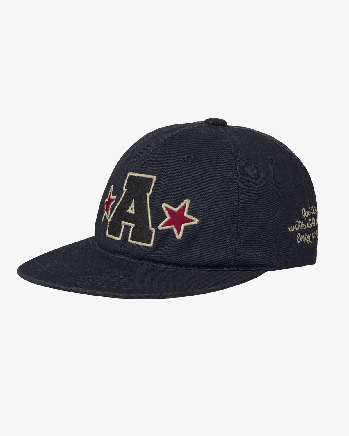 에이이에이이(AEAE) WASHED CAPITAL LOGO CAP [NAVY]